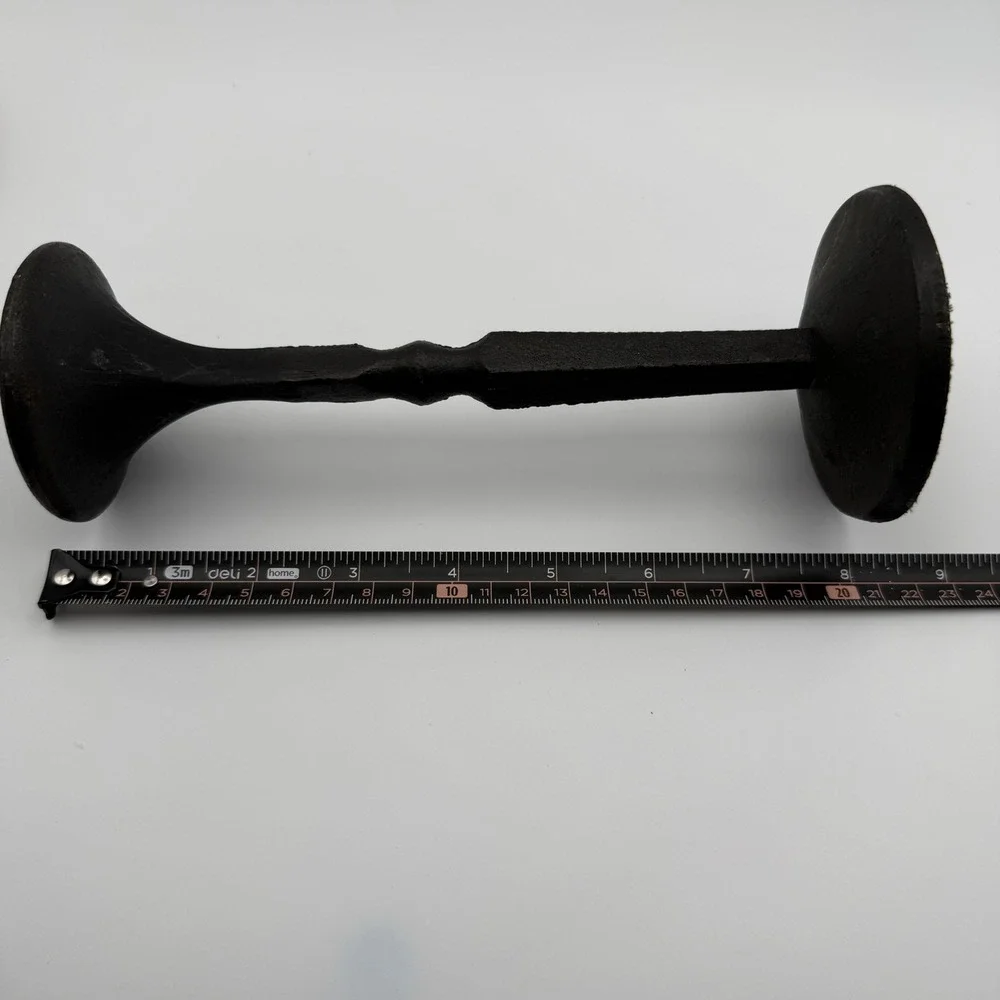 Vintage Mid Century Modern Cast Iron Candlestick Minimalist Brutalist Art‎ Decor